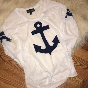 Navy blue anchor quarter sleeve